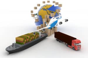 Image of plane, boat and ship showing our worldwide options for freight forwarding.